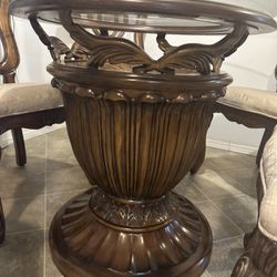 Glass Top Dinning Room Table With 6 Chairs