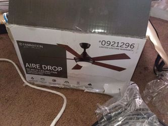 FANIMATION studio collection AIRE DROP 52 INCH CEILING FAN CHERRY/DARK WALNUT BLADES AGED BRONZE FINISHsfaucets