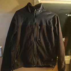 Eddie Bower Windcutter Fleece. Zip Up  Jacket. Size Large. color Black And Brown
