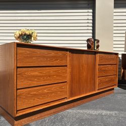 DANFLEX Mid-Century Danish Teak Dresser or Sideboard with Tambour Door