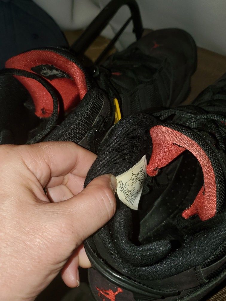 AIR JORDANS 6 RINGS SIZE 13 BLACK RED