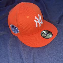 Orange New York Yankees Fitted Hat 