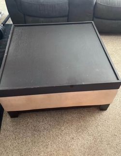 Square Coffee Table with Wood Top