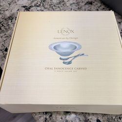 Lenox Opal Innocence Carved 3 Piece Salad Set never opened or used