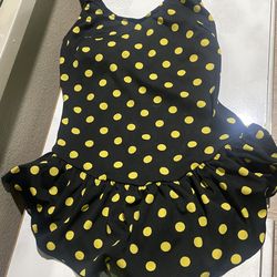 Women’s polkadot bathing suit black and yellow size L