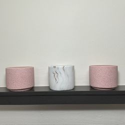 Pink Marble Ceramic Pots