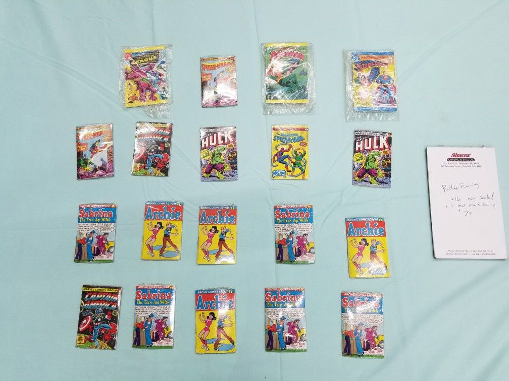 16 Rare Sealed bubble Funnies + 3 Leaf Comic Books Rare