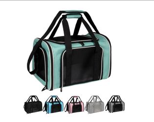 Soft-Sided Pet Carrier Bag with Mesh Panels
