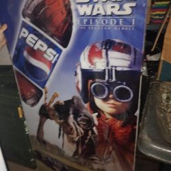 Star Wars Phantom Menace Pepsi Vending Machine Front Plastic Sign Advertising For Sale 