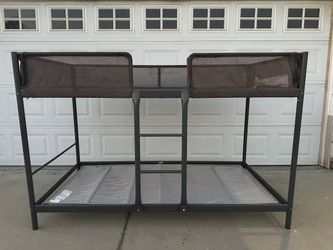 Heavy Duty IKEA TUFFING Twin size Bunk bed frame, dark gray,
