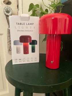 Red Cordless Touch Lamp