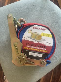 Erickson 2" x 22' – 10,000 lb. Ratcheting Tie-Down with Sliding Wear Material 