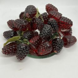 Vintage MCM Lucite Acrylic Red Raspberry or Blackberry Cluster Retro Rare 