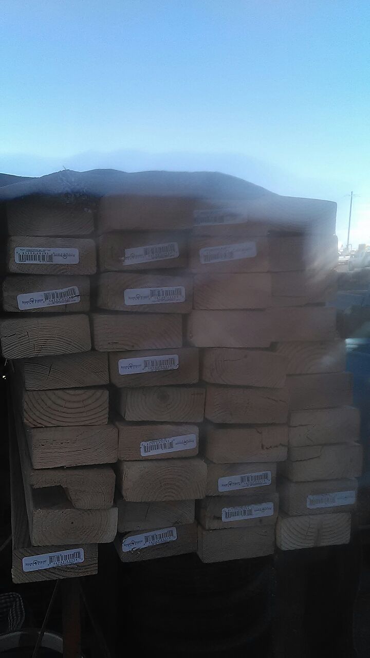2x4s. 16 footers and 2x4s. 8 ft