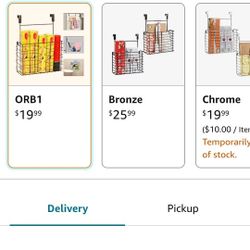 Cutting Board Holder Cabinet Door Organizer Kitchen over the Door Organizer Bronze-Pack o