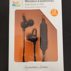 Tech&Go Bluetooth Wireless Earphones With Built In Mic