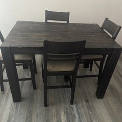 Wooden Table With Chairs And Leaf 