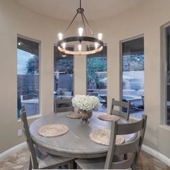 60” Round Gray Potato Barn Kitchen Table