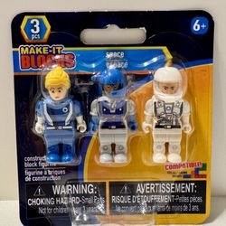 Make-It Blocks Space 3-Pack Construction Figures – New Sealed 