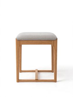 Wood Frame Upholstered Ottoman Stool