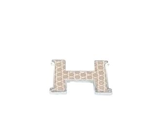 Hermes Lizard Logo Buckle Silver Buckle Mk0126lrzxmia
