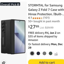 STORMTAL for Samsung Galaxy Z Fold 7 Case with Hinge Protection, [Built-in Screen Protector] [Adjustable Kickstand] Shockproof Slim Fit All-inclusive 
