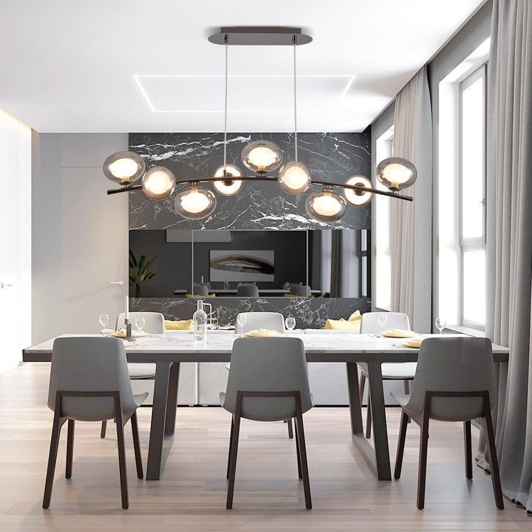 Kitchen Island Lighting Fixture with Glass Shade 45