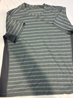 Lululemon Gray/Green Striped T-Shirt Men's XL