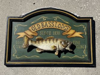 OLD BASS LODGE Wooden Sign