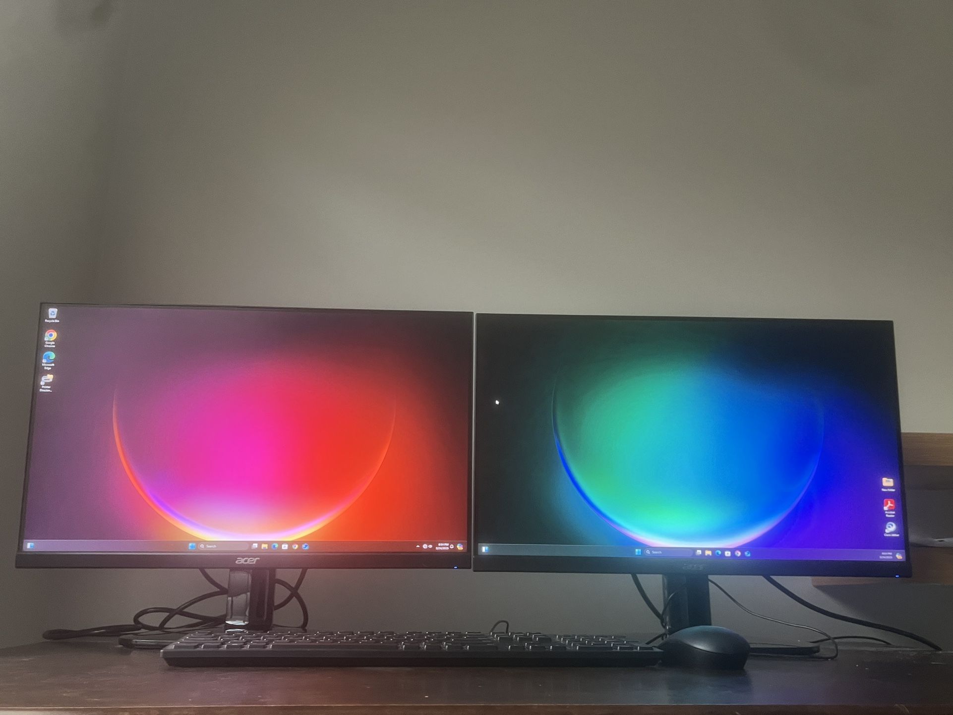 Dual Acer HD Display Monitors