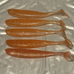 Orange/Transparent-Glitter Paddle Tail Swimbait