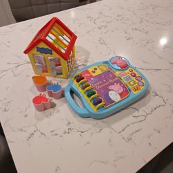 PEPPA PIG HOUSE WITH BLOCKS & VTECH LEARN &DISCOVER BOOK SEE DESCRIPTION 