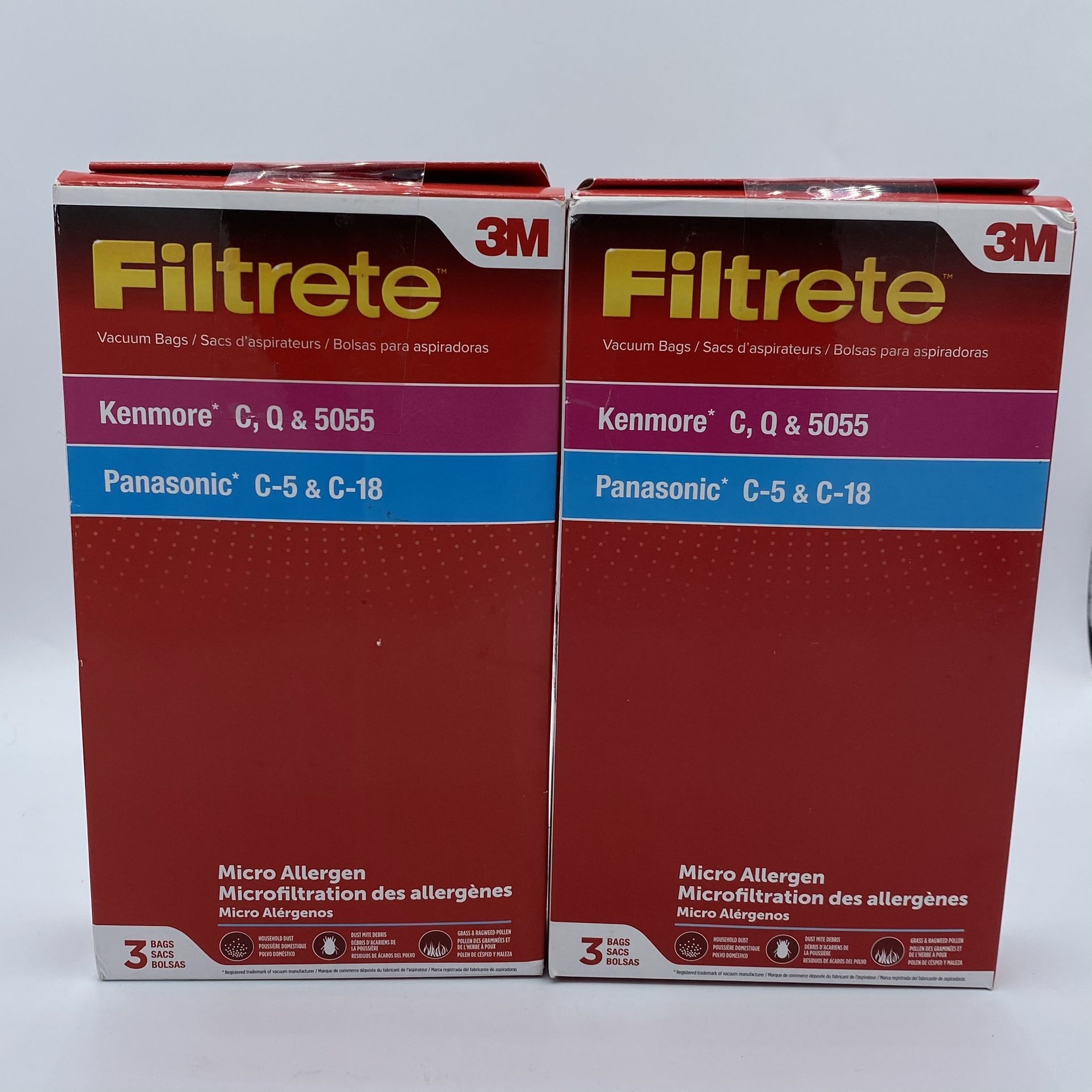 3M 68700B Filtrete Vacuum Bag For attaches to vacuum 3 pk - Lot of 2 packs