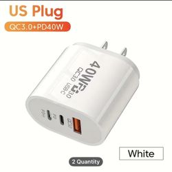 EonVolt 10pcs/14pcs Fast Charger Set 40W USB C Dual Port PD+QC 3, 0 Charger and Type-C to Type-C Cable, Fast Charging Station, Modern Charging Station