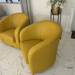 Two Mustard Yellow armchair From Dorado Furniture 