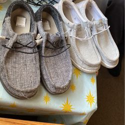 Hey Dudes-gray Size 8-white Size 7 60 For Both