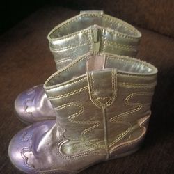 Zarra metallic girls boots sz 23