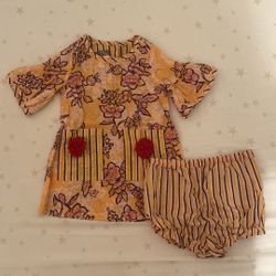 PASTOURELLE BY PIPPA & JULIE striped set with tunic & bloomers