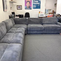 New X-Large 164x127 Corduroy Sectional Couch / Free Delivery 