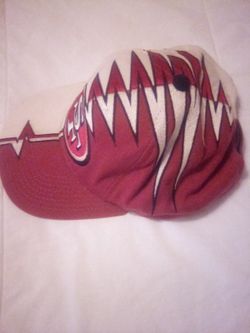 Vintage 1990's San Francisco 49ers Shockwave Bolt Adjustable Hat With Iconic Logo And Original Colors Pro Line Brand Like New Located In Palm Springs 