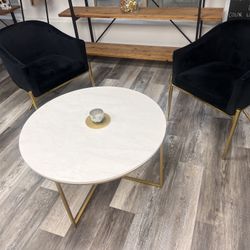 White and gold coffee table 