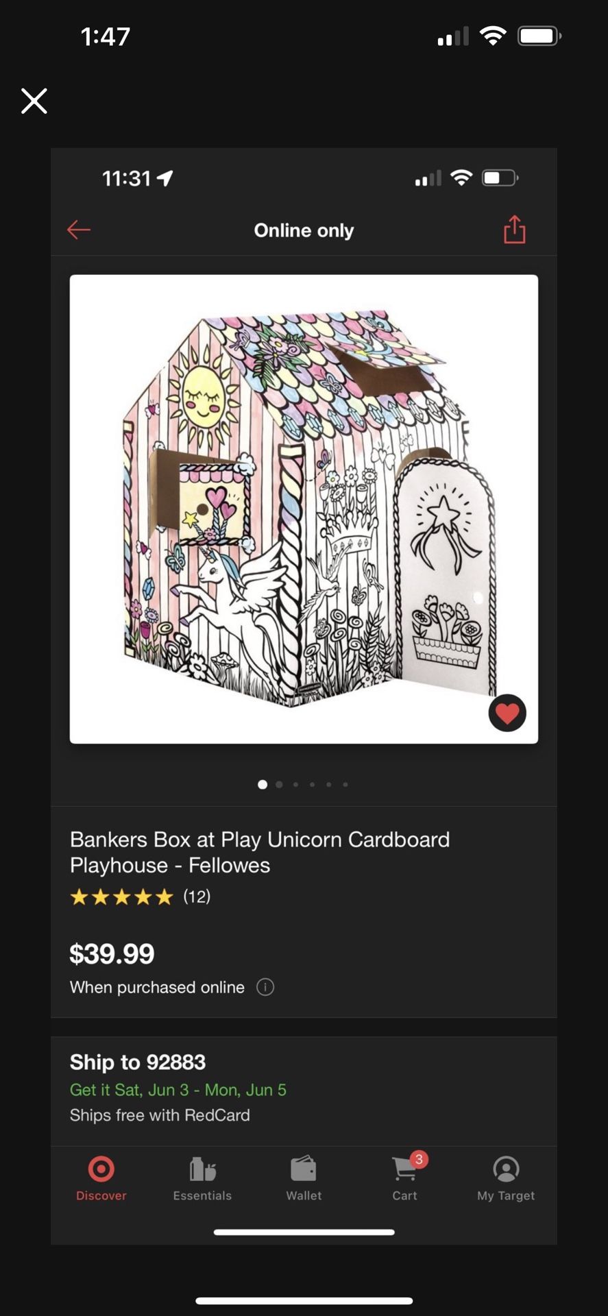 Target Cardboard Coloring Playhouse