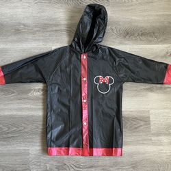 Disney Minnie Mouse Girls hooded Raincoat black size Small