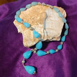 Baby Sky Blue Beaded choker