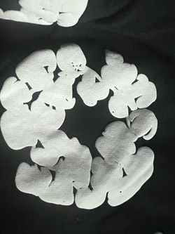 black and white denim tear hoodie size M