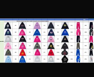 Spider hoodies and sweats and purple jeans