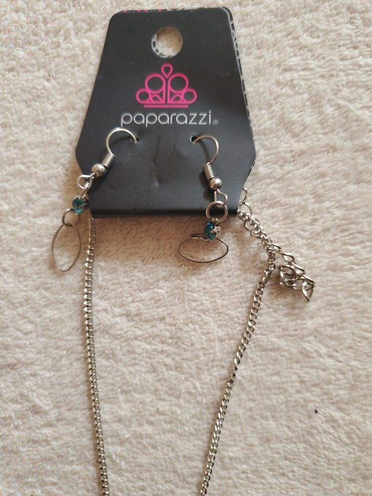 Turquoise Gem Necklace And Earring Set