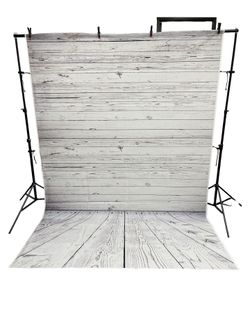 White Wood Backdrop Vinyl 6x9 Ft