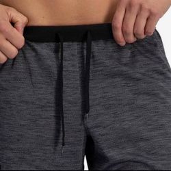 Men's Size L Gym Shorts in Black Metallic, Gray, and Sky Blue, NEW.  $10 each or 3/$25