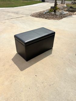 Bench with storage - brown leather